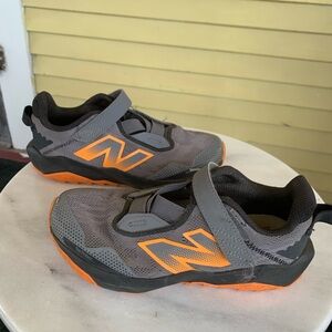 New Balance Kids' Gray & Orange Velcro Sneakers